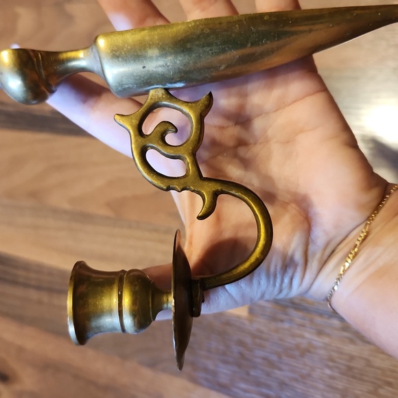 C.B.K. Vintage Brass Wall Sconces Candle Holders Hollywood Regency Matching Set - Picture 8 of 12